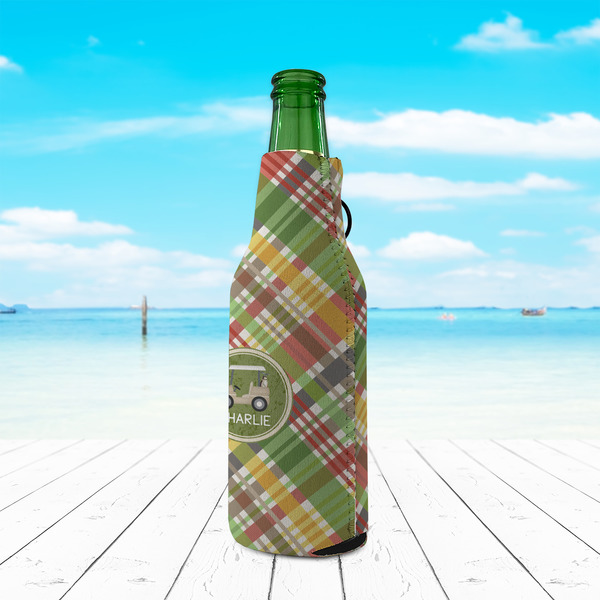 Golfer's Plaid Zipper Bottle Cooler - LIFESTYLE