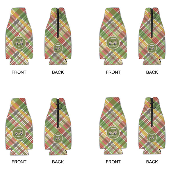 Golfer's Plaid Zipper Bottle Cooler - Set of 4 - APPROVAL