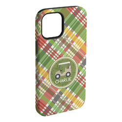 Golfer's Plaid iPhone Case - Rubber Lined - iPhone 15 Plus (Personalized)