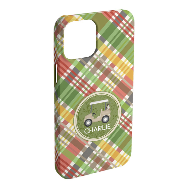 Custom Golfer's Plaid iPhone Case - Plastic (Personalized)