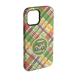 Golfer's Plaid iPhone Case - Rubber Lined - iPhone 15 Pro (Personalized)