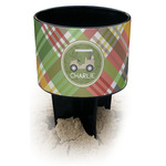 Golfer's Plaid Black Beach Spiker Drink Holder (Personalized)