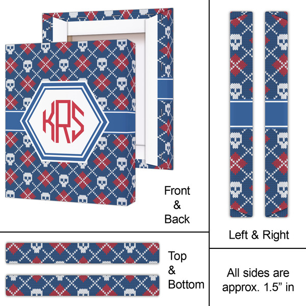 Knitted Argyle & Skulls 11x14 - Canvas Print - Approval