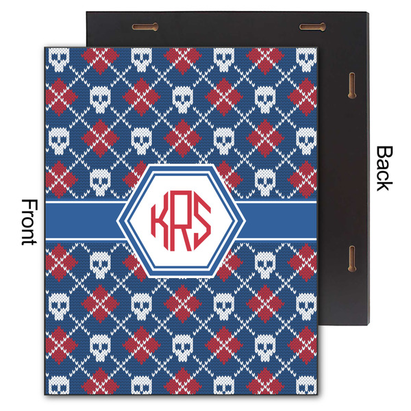 Knitted Argyle & Skulls 11x14 Wood Print - Front & Back View