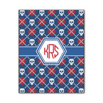 Knitted Argyle & Skulls Wood Print - 11x14 (Personalized)