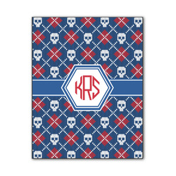 Knitted Argyle & Skulls Wood Print - 11x14 (Personalized)