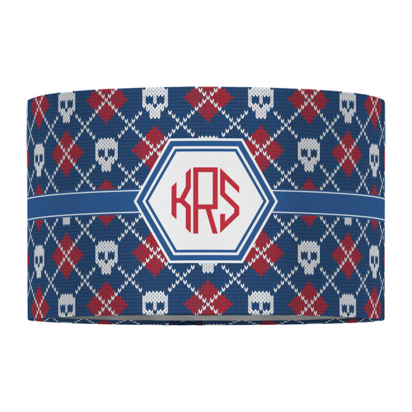 Knitted Argyle & Skulls 12" Drum Lampshade - FRONT (Fabric)