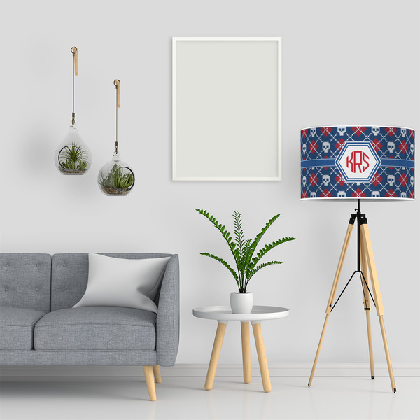 Knitted Argyle & Skulls 12" Drum Lampshade - LIFESTYLE