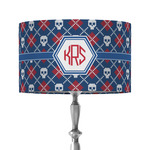 Knitted Argyle & Skulls 12" Drum Lamp Shade - Fabric (Personalized)