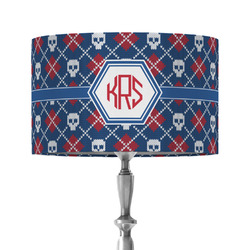 Knitted Argyle & Skulls 12" Drum Lamp Shade - Fabric (Personalized)