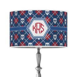 Knitted Argyle & Skulls 12" Drum Lamp Shade - Poly-film (Personalized)