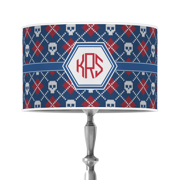 Custom Knitted Argyle & Skulls 12" Drum Lamp Shade - Poly-film (Personalized)