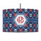 Knitted Argyle & Skulls 12" Drum Pendant Lamp - Fabric (Personalized)