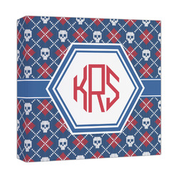 Knitted Argyle & Skulls Canvas Print - 12x12 (Personalized)