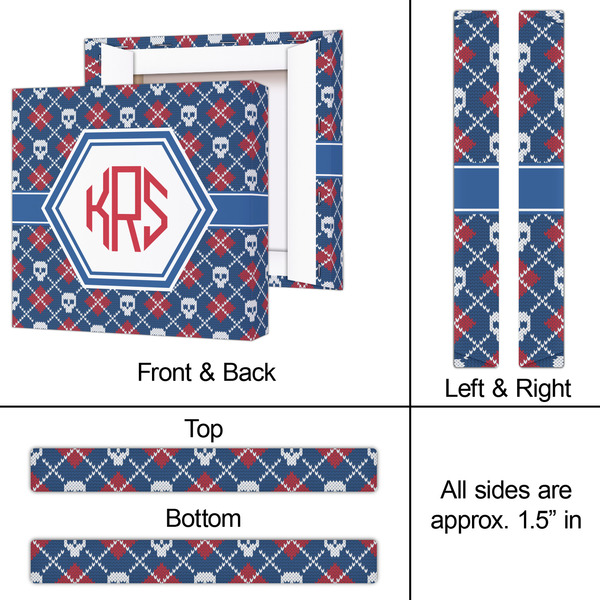 Knitted Argyle & Skulls 12x12 - Canvas Print - Approval
