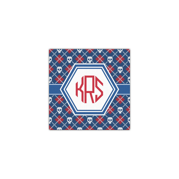 Knitted Argyle & Skulls 12x12 - Canvas Print - Front View