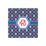 Knitted Argyle & Skulls Wood Print - 12x12 (Personalized)