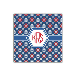 Knitted Argyle & Skulls Wood Print - 12x12 (Personalized)