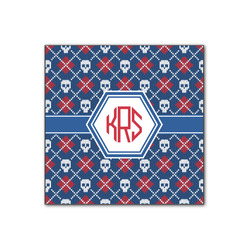 Knitted Argyle & Skulls Wood Print - 12x12 (Personalized)