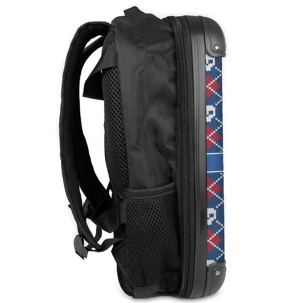 Knitted Argyle & Skulls 13" Hard Shell Backpacks - Side View