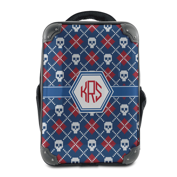 Custom Knitted Argyle & Skulls 15" Hard Shell Backpack (Personalized)