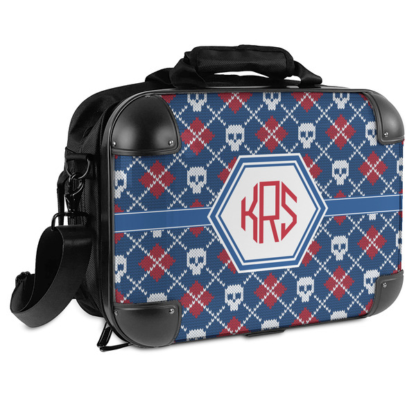 Custom Knitted Argyle & Skulls Hard Shell Briefcase (Personalized)