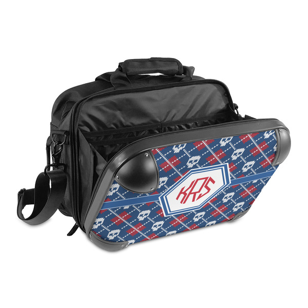 Knitted Argyle & Skulls 15" Hard Shell Briefcase - Open