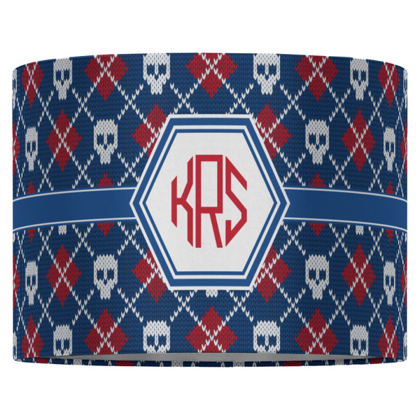 Knitted Argyle & Skulls 16" Drum Lampshade - FRONT (Fabric)