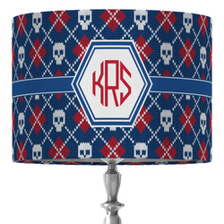 Knitted Argyle & Skulls 16" Drum Lamp Shade - Fabric (Personalized)