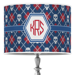 Knitted Argyle & Skulls 16" Drum Lamp Shade - Poly-film (Personalized)