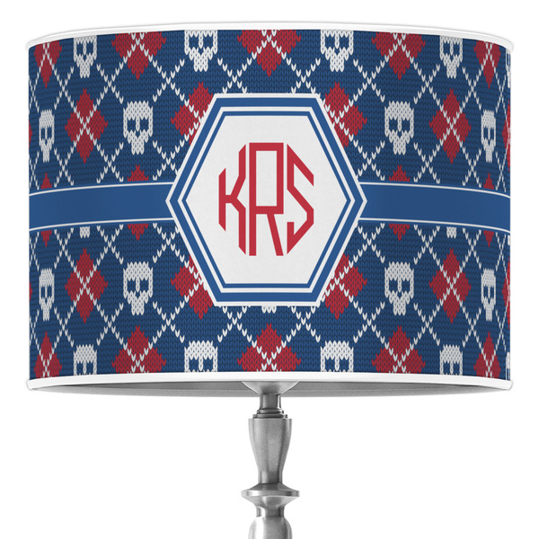 Custom Knitted Argyle & Skulls 16" Drum Lamp Shade - Poly-film (Personalized)