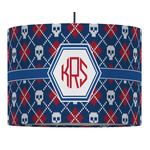 Knitted Argyle & Skulls 16" Drum Pendant Lamp - Fabric (Personalized)