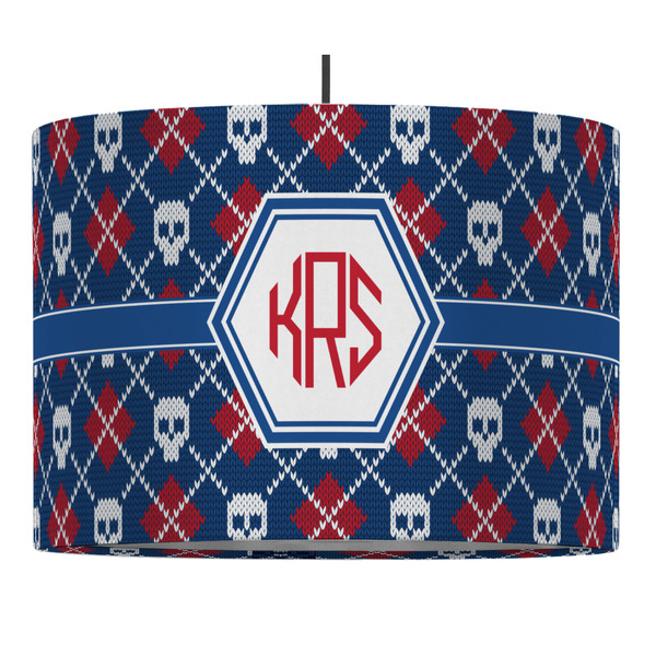 Custom Knitted Argyle & Skulls Drum Pendant Lamp (Personalized)