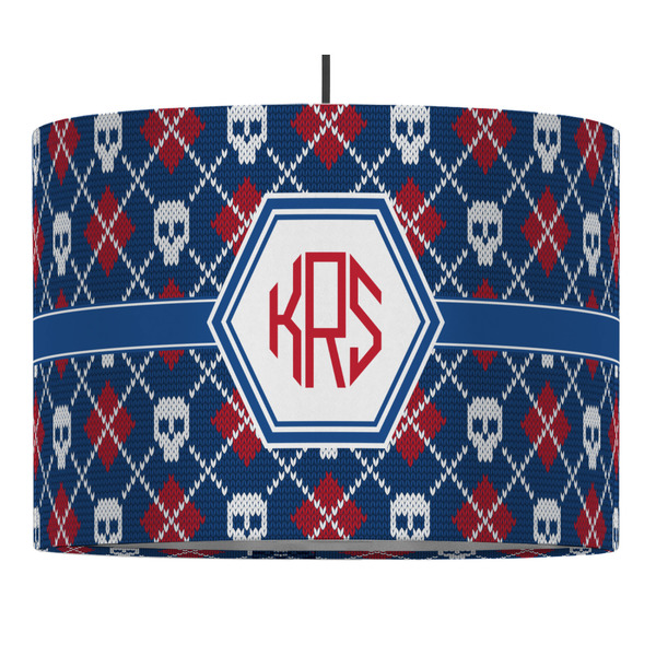 Knitted Argyle & Skulls 16" Drum Lampshade - PENDANT (Fabric)