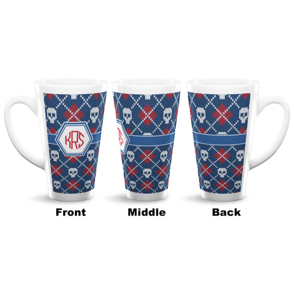 Knitted Argyle & Skulls 16 Oz Latte Mug - Approval