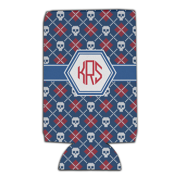 Knitted Argyle & Skulls 16oz Can Sleeve - Set of 4 - FRONT