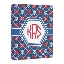 Knitted Argyle & Skulls Canvas Print - 16x20 (Personalized)