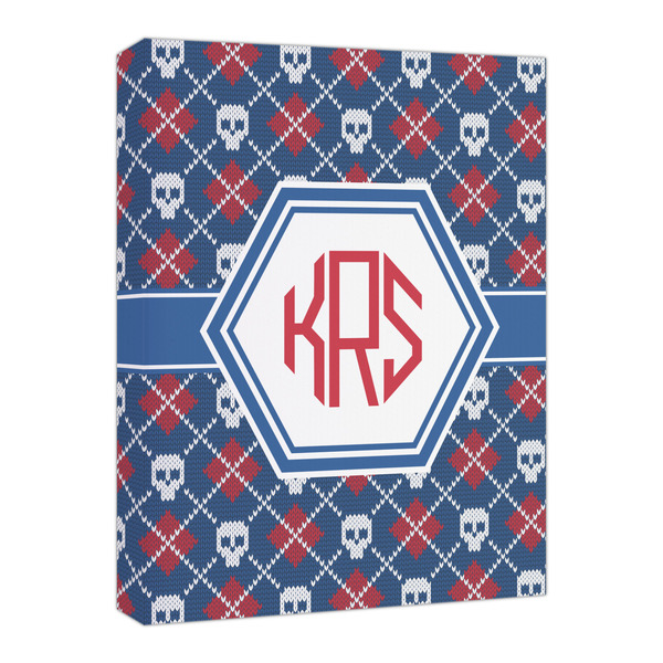 Custom Knitted Argyle & Skulls Canvas Print - 16x20 (Personalized)