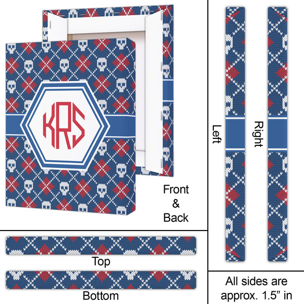 Knitted Argyle & Skulls 16x20 - Canvas Print - Approval
