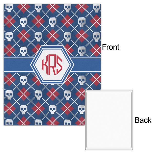 Knitted Argyle & Skulls 16x20 - Matte Poster - Front & Back