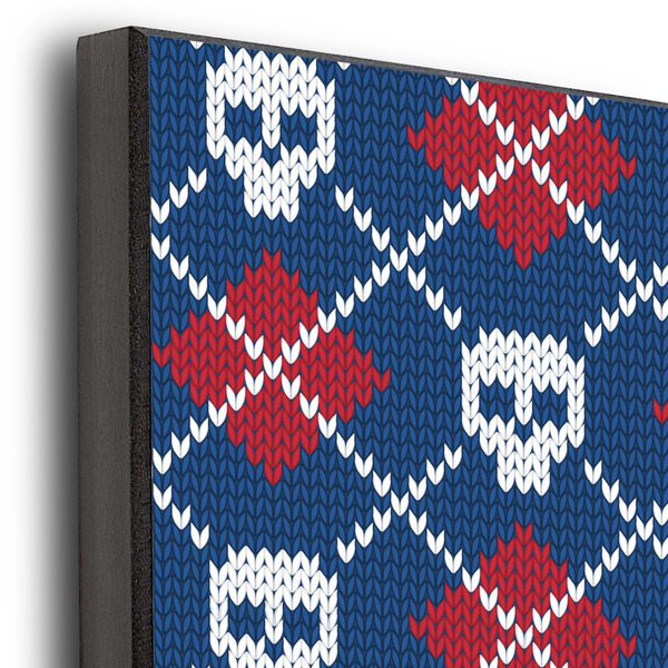 Knitted Argyle & Skulls 16x20 Wood Print - Closeup