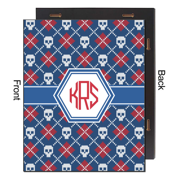 Knitted Argyle & Skulls 16x20 Wood Print - Front & Back View