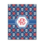 Knitted Argyle & Skulls Wood Print - 16x20 (Personalized)
