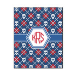 Knitted Argyle & Skulls Wood Print - 16x20 (Personalized)