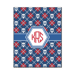 Knitted Argyle & Skulls Wood Print - 16x20 (Personalized)