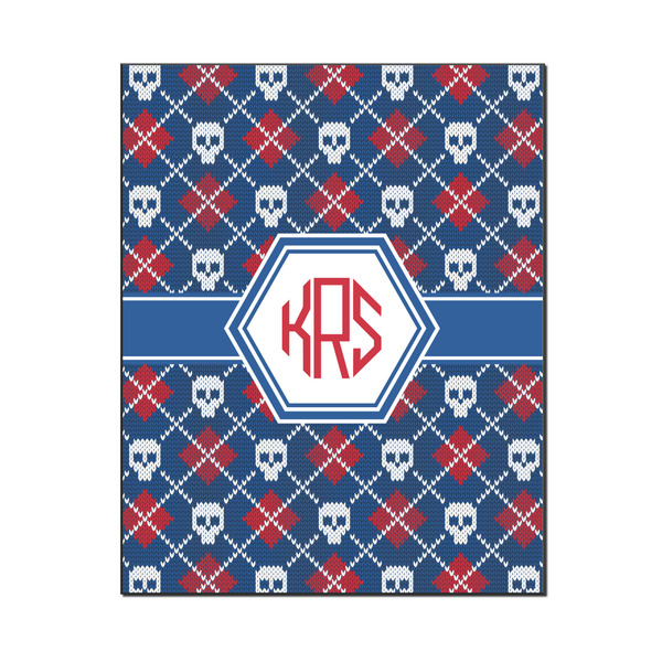 Custom Knitted Argyle & Skulls Wood Print - 16x20 (Personalized)
