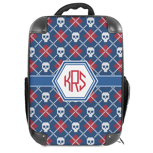 Custom Knitted Argyle & Skulls Hard Shell Backpack (Personalized)