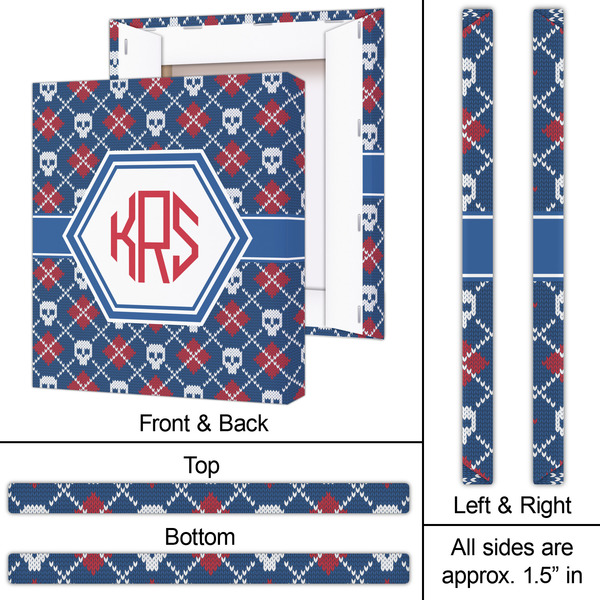 Knitted Argyle & Skulls 20x24 - Canvas Print - Approval