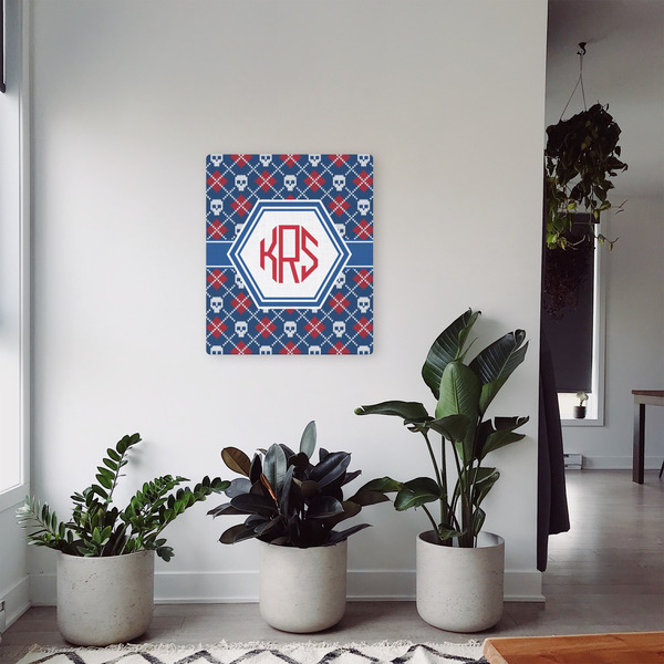 Knitted Argyle & Skulls 20x24 - Canvas Print - In Context