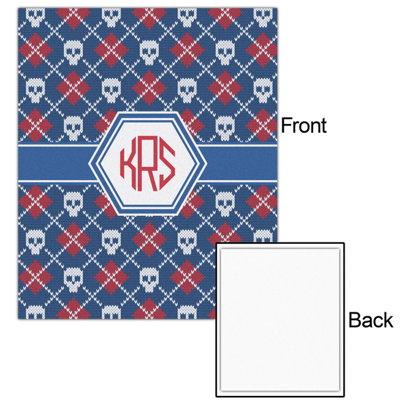 Knitted Argyle & Skulls 20x24 - Matte Poster - Front & Back